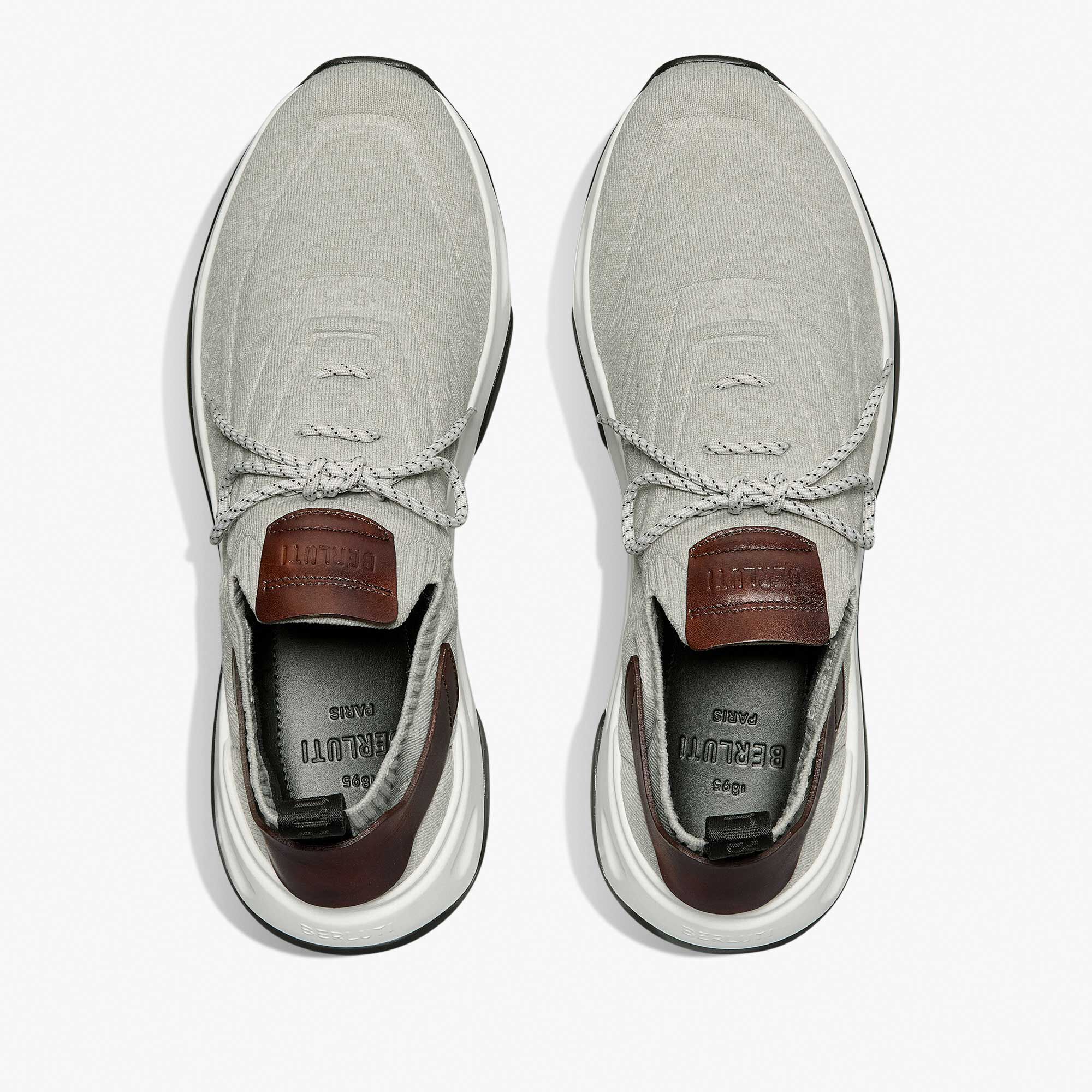 【Berluti】 Shadow ニット&レザー スニーカー LIGHT GREY Shadow Knit And Leather Sneaker | Berluti US