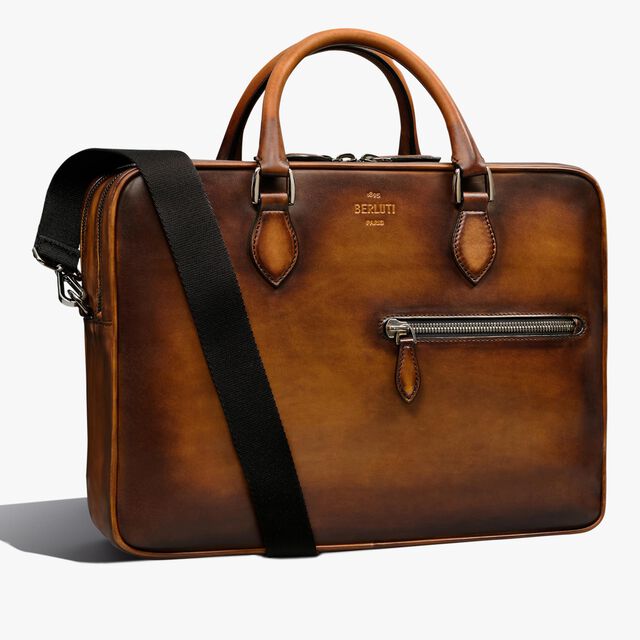 F088 Leather Briefcase, CACAO INTENSO, hi-res 2