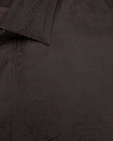 アンディ スクリットパターン シャツ, Earth Brown, hi-res