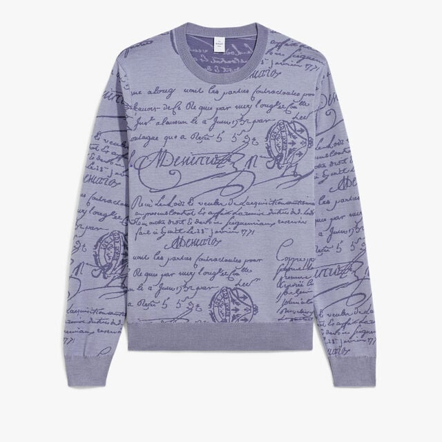 Pull En Laine Scritto, SEASIDE GREY, hi-res 1