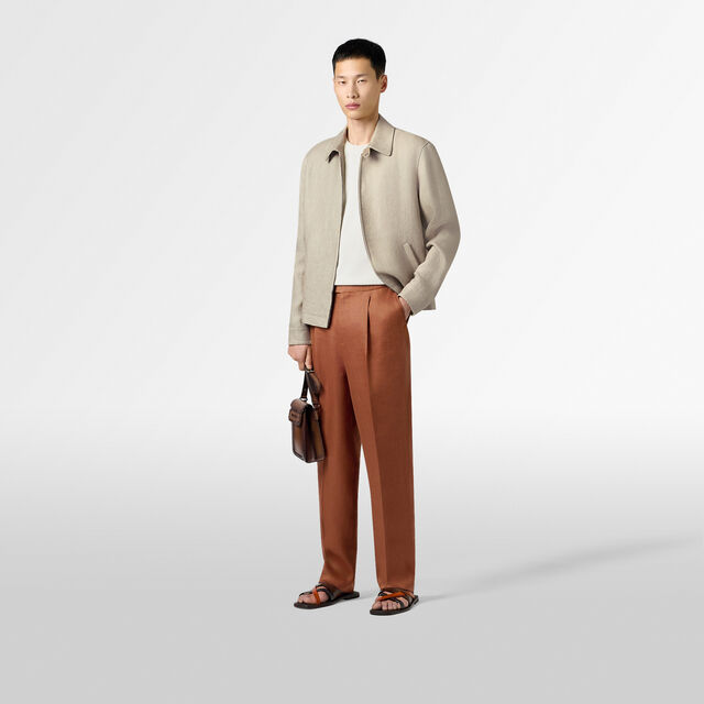 Linen Blouson, NATURAL BEIGE, hi-res 4