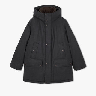 Down Parka With Shearling Hood, CARBON GREY, hi-res