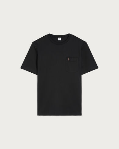 レザーディテール ポケット Tシャツ, Noir, hi-res