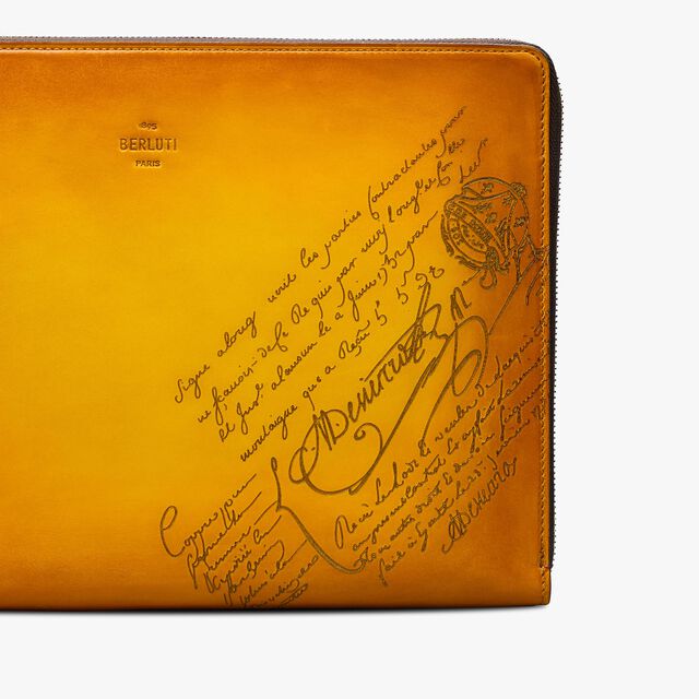 Nino GM Scritto Leather Clutch, MIMOSA, hi-res 6