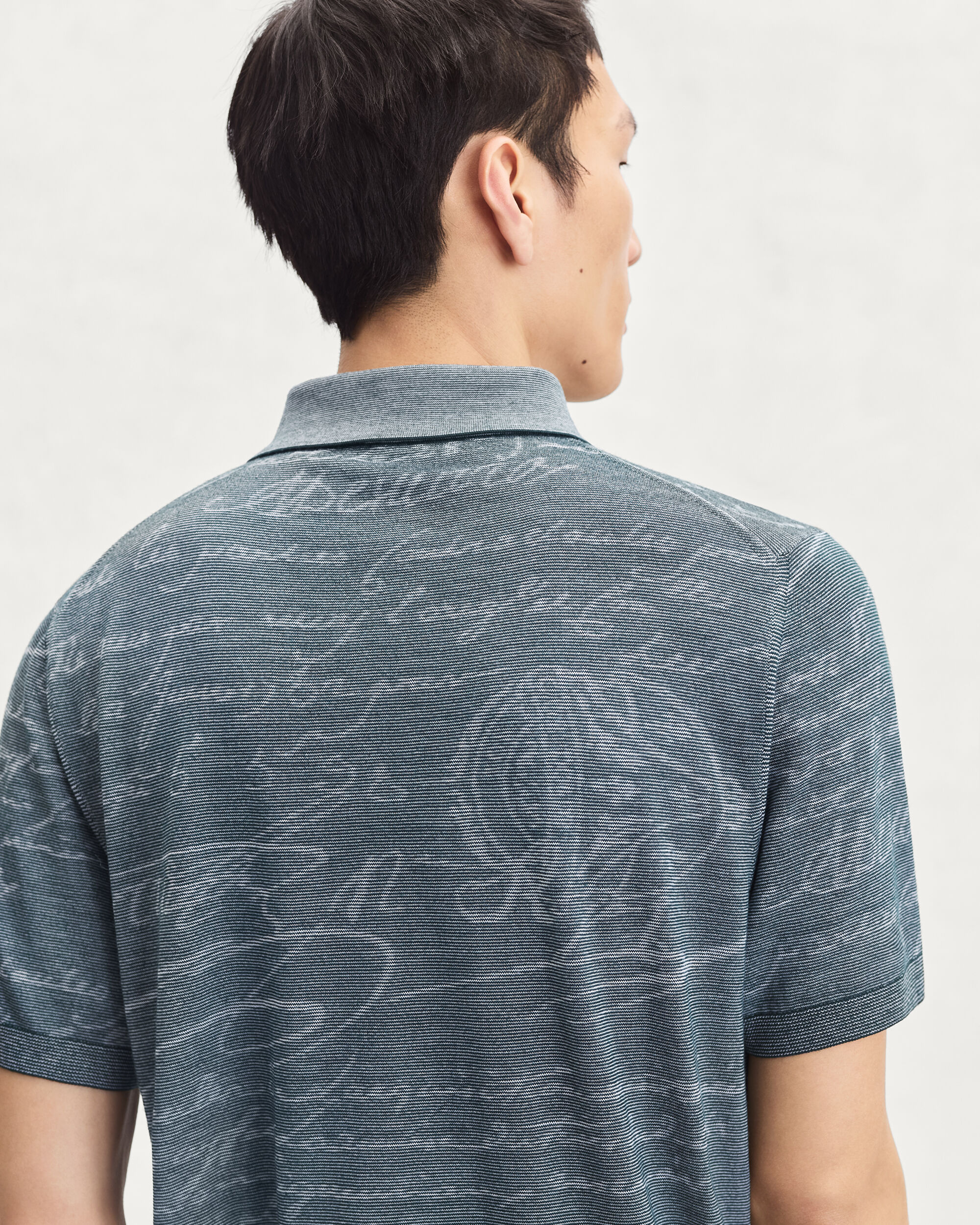 Light Scritto Pattern Polo, Dark Green, hi-res