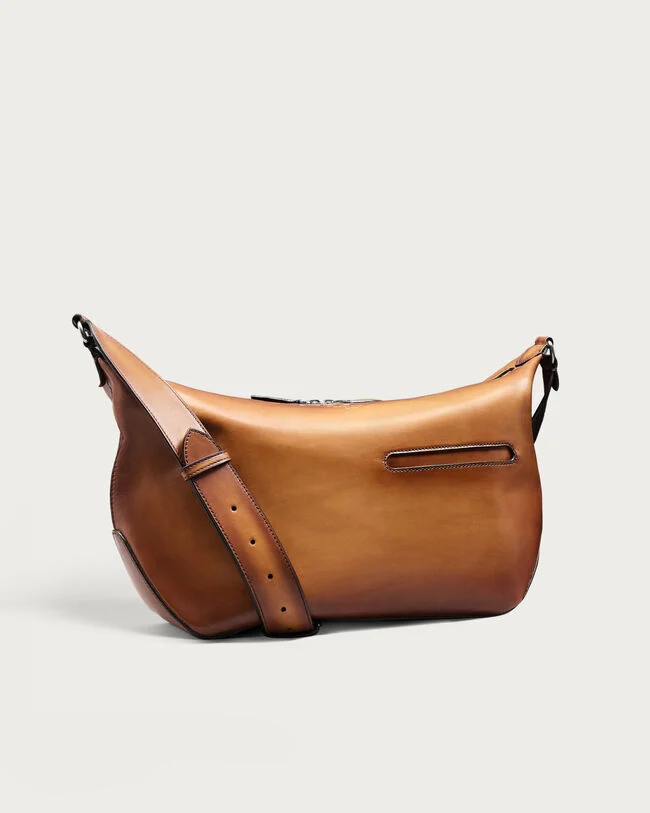 Toujours Soft Zipped Hobo Messenger, Ice Gold, hi-res