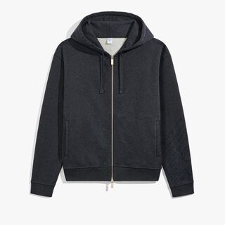 Embroidered Scritto Hoodie, DARK GREY MELANGE, hi-res