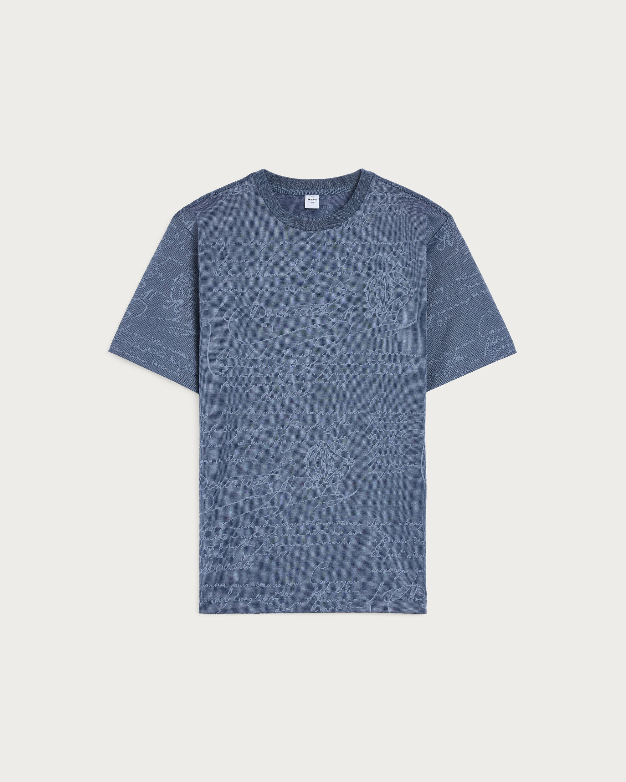 Scritto Piqu&eacute; T-shirt, Nile Blue, hi-res
