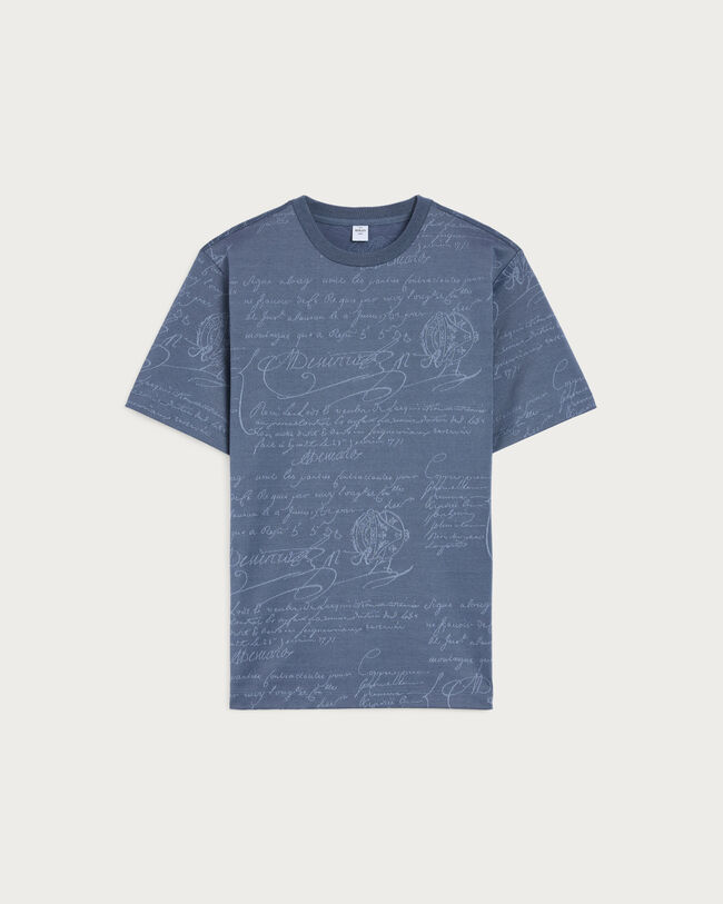 Scritto Piqu&eacute; T-shirt, Nile Blue, hi-res