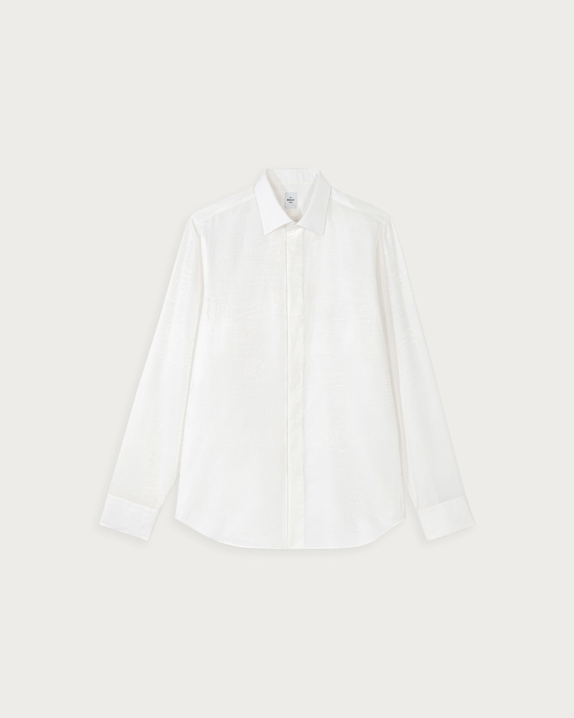 Chemise Andy Motif Scritto, Blanc Optique, hi-res