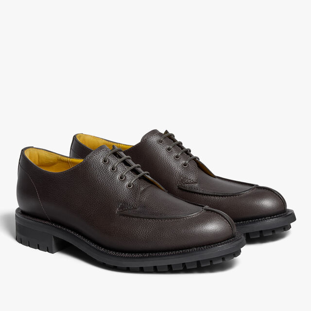 New Oslo Grained Calf Leather Derby , COFFEE, hi-res 4