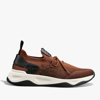 Shadow Scritto Knit And Lagoon Calf Sneaker, GRADIANT RUST, hi-res