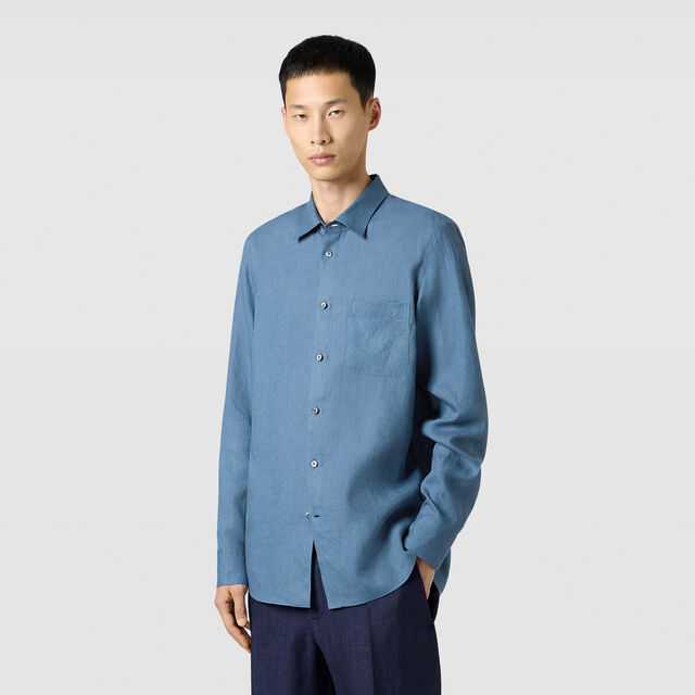 Linen Relaxed Scritto Pocket Shirt