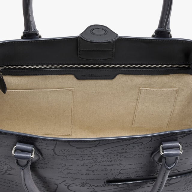 Toujours Mini Scritto Leather Tote Bag, LIGHT ALUMINIO, hi-res 8