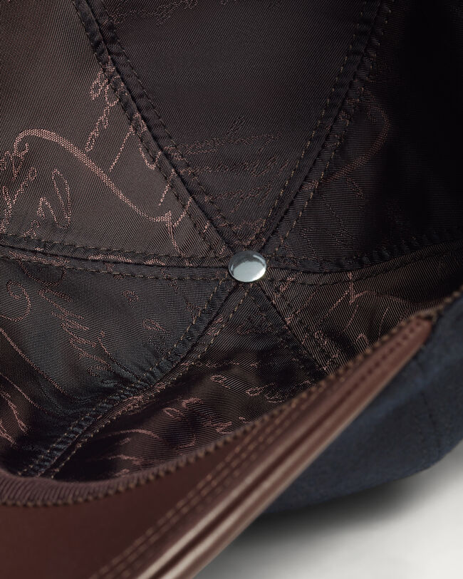 Scritto Cap with Leather Visor, Midnight Blue, hi-res