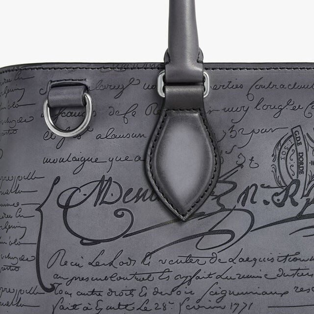Toujours Mini Scritto Leather Tote Bag, LIGHT ALUMINIO, hi-res 6