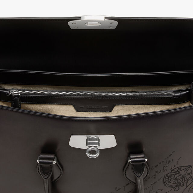 Cartable E’Mio En Cuir, NERO GRIGIO, hi-res 11