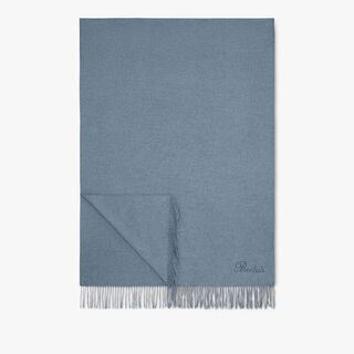 ブラッシュシルク ベルルッティ刺繍 スカーフ, DUSTY BLUE, hi-res