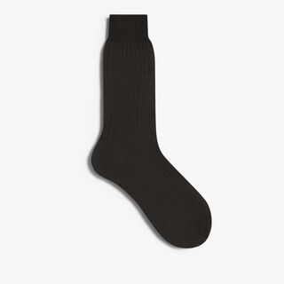 Cotton Ribbed Socks, FOREST GREEN, hi-res