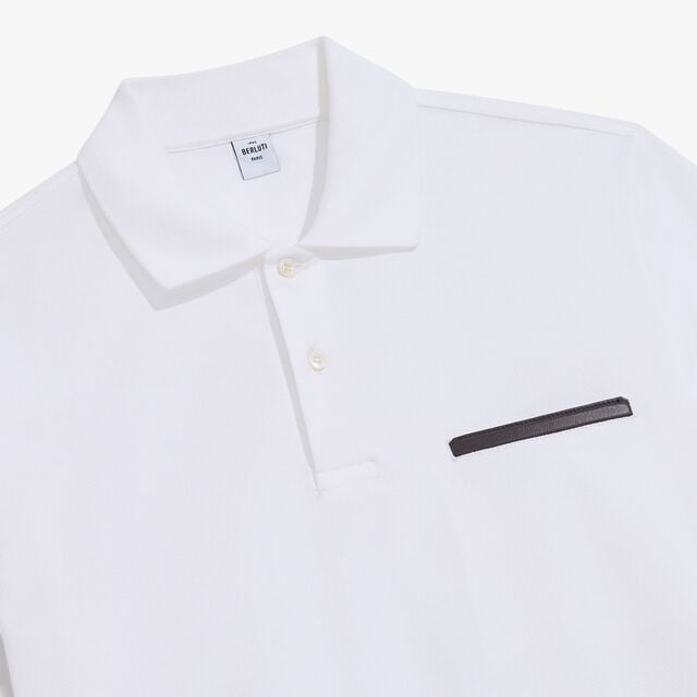Leather Tab Pocket Polo, BLANC OPTIQUE, hi-res 4