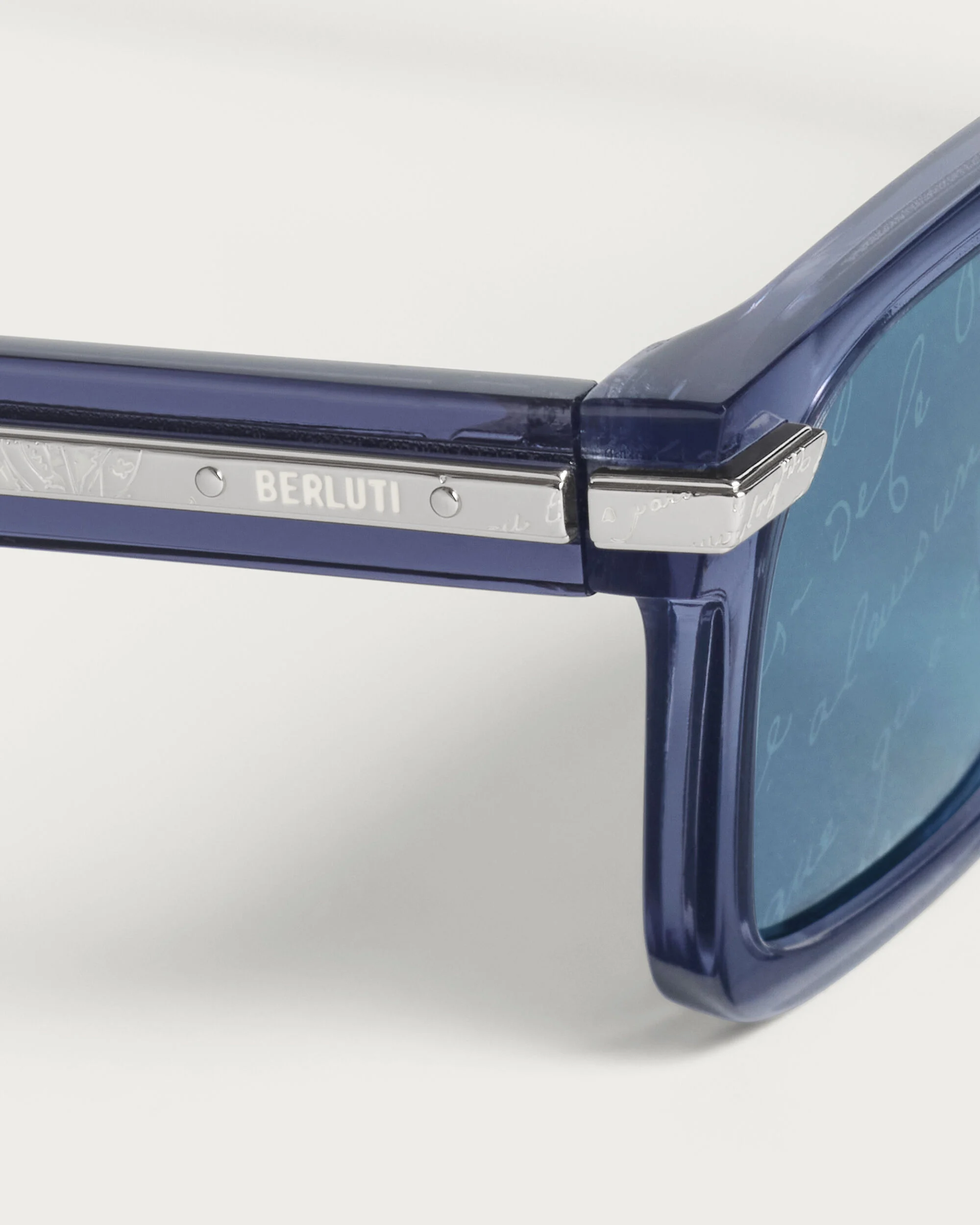 Radiant Sunglasses, Blue & Grey Scritto Silver, Image 1