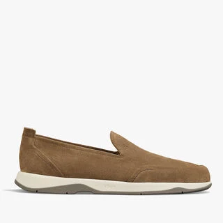 Echappée Suede Calf Loafer, DARK BEIGE, hi-res