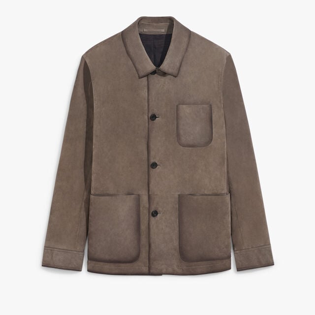 Veste en Suede Effet Patiné, MOSS, hi-res 1