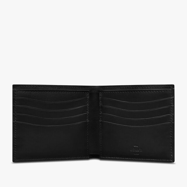 Makore Scritto Leather Wallet, NERO GRIGIO, hi-res 3