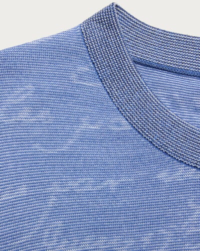Light Scritto Pattern Short-Sleeves Crewneck, Helvetia Blue, hi-res