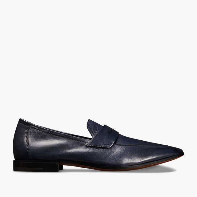 Lorenzo Kangaroo Leather Loafer, NAVY BLUE, hi-res 1