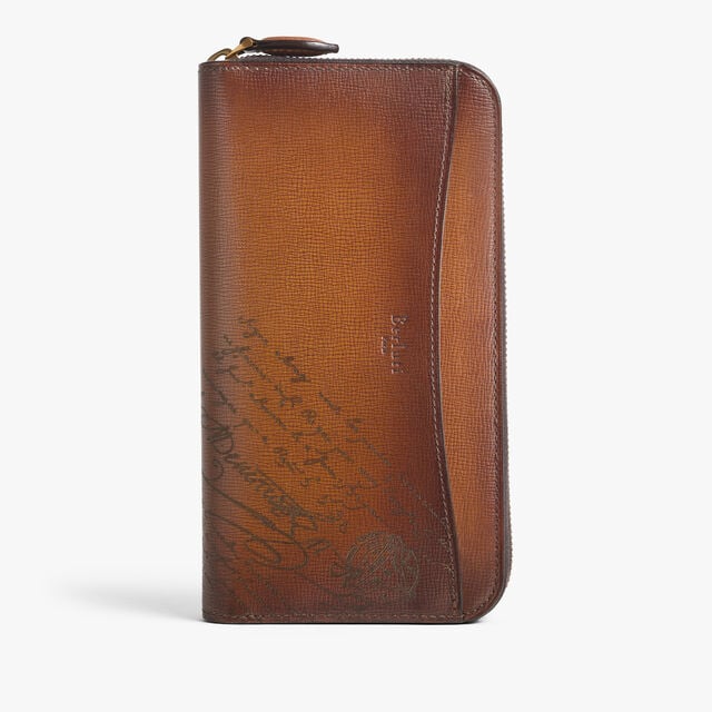 Itauba Gradiant Long Zipped Wallet In Scritto Leather, FIAMMA, hi-res 1