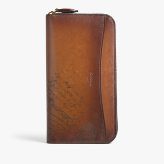 Itauba Gradiant Long Zipped Wallet In Scritto Leather, FIAMMA, hi-res