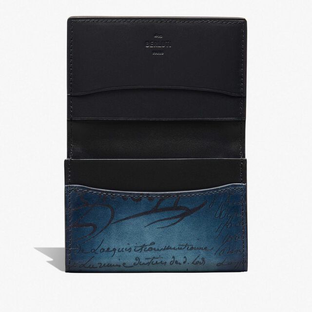 Imbuia Scritto Leather Card Holder, IRIS, hi-res 3