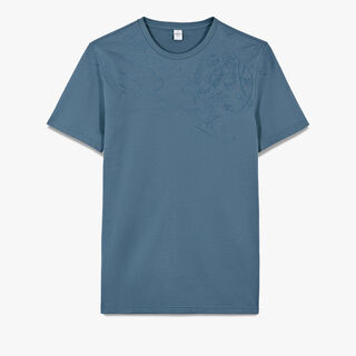 Embroidered Scritto T-Shirt, GREYISH BLUE, hi-res