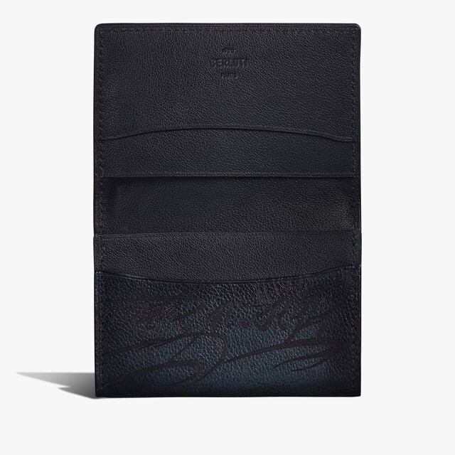 Imbuia Scritto Leather Card Holder, INDIGO DENIM, hi-res 3