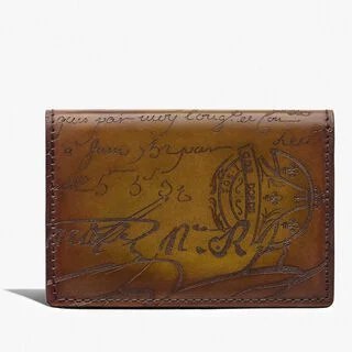 Imbuia Scritto Leather Card Holder, JUNGLE GREEN, hi-res