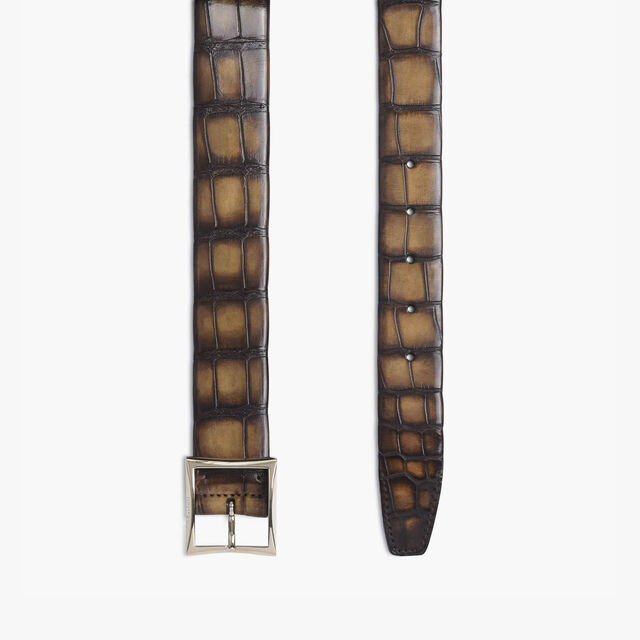 Classic Alligator Leather Belt - 35 mm, TOBACCO BIS, hi-res 2