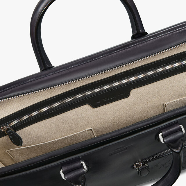 Cartable Un Jour En Cuir Scritto, NERO GRIGIO, hi-res 7