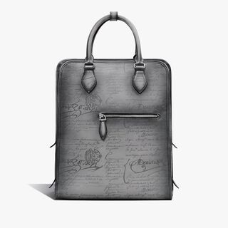 Premier Jour Scritto Leather Backpack, LIGHT ALUMINIO, hi-res