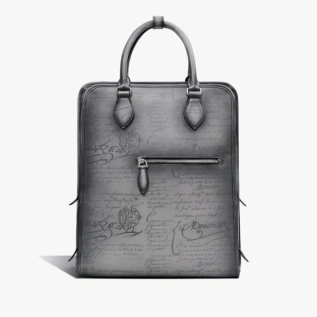 Premier Jour Scritto Leather Backpack, LIGHT ALUMINIO, hi-res 1