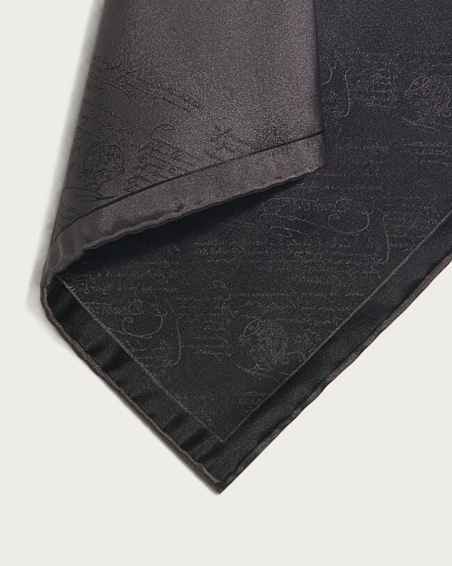 Scritto Pattern Handkerchief, Anthracite, hi-res