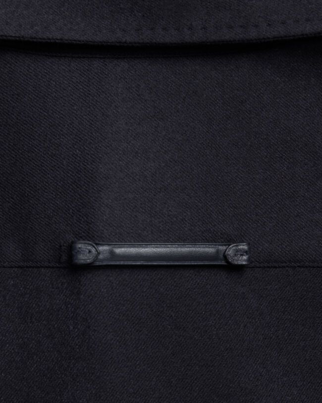 Military Shirt with Leather Detail, Midnight Blue, hi-res