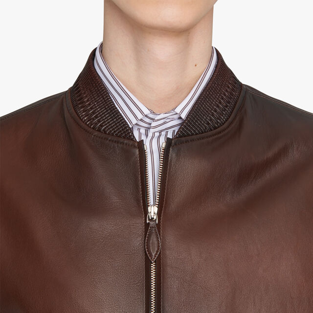 Patina Leather Bomber, COFFEE FUDGE, hi-res 6