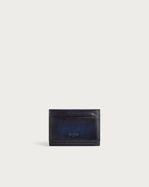 Imbuia Gaspard Card Holder, Nero Blu, hi-res