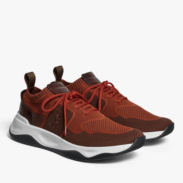Shadow Knit And Lagoon Calf Sneaker, BRICK / BROWN, hi-res 4