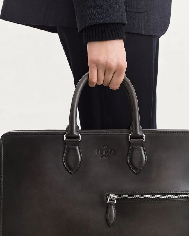 Deux Jours Briefcase, Nero Grigio, hi-res