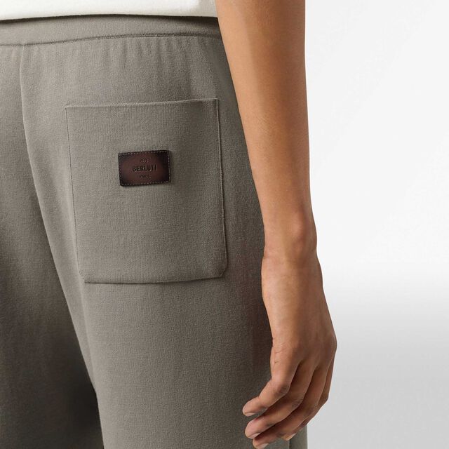 Double Face Scritto Knitted Pants, PEBBLES GREY, hi-res 6