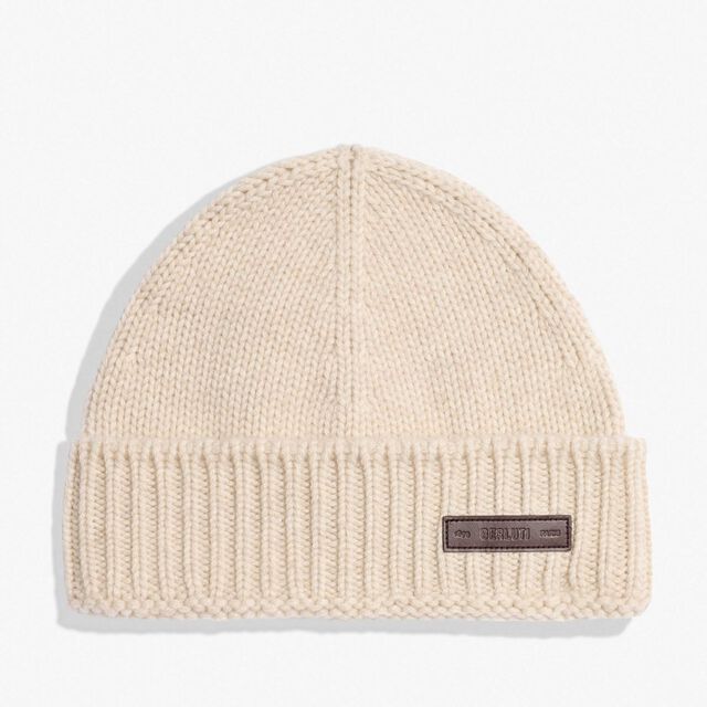 Cashmere Ribbed Beanie, ECRU, hi-res 1