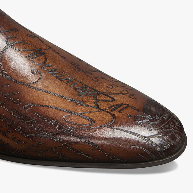 Cyrus Scritto Leather Slipper, TABACCO, hi-res 5