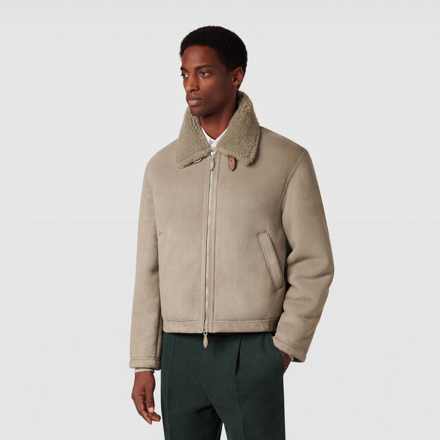 Shearling Blouson, GRAY BEIGE, hi-res 3